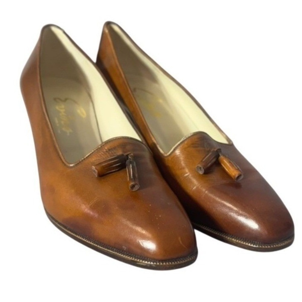 Reed‎ Evins Made in Italy Brown Leather Tassel Pumps- Vintage Sz 6